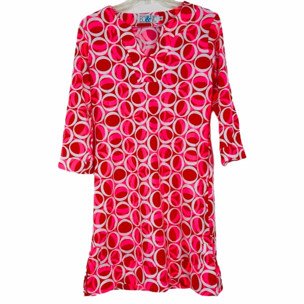 BO&NIC retro fluorescent pink geometric dress.S